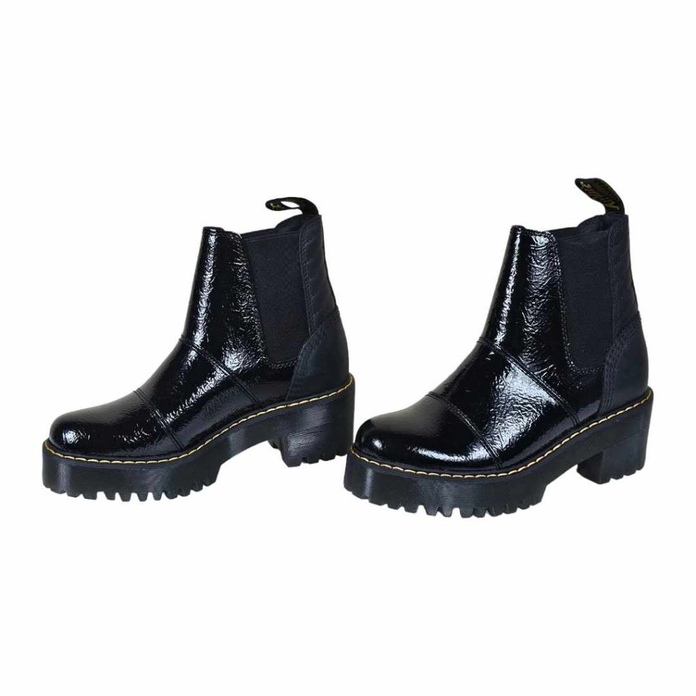 NEW Dr. Martens Black Patent Leather Chelsea Boots Rozalie Size 7 - Picture 11 of 14